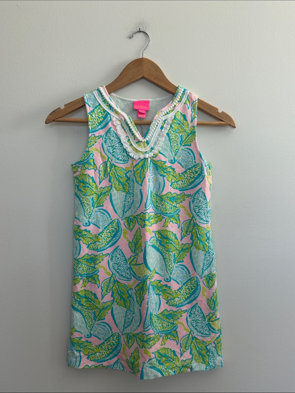 Lilly Pulitzer Girls Mini Harper Shift Dress Urchin Pink‎ Vitamin Sea Size 8-10
